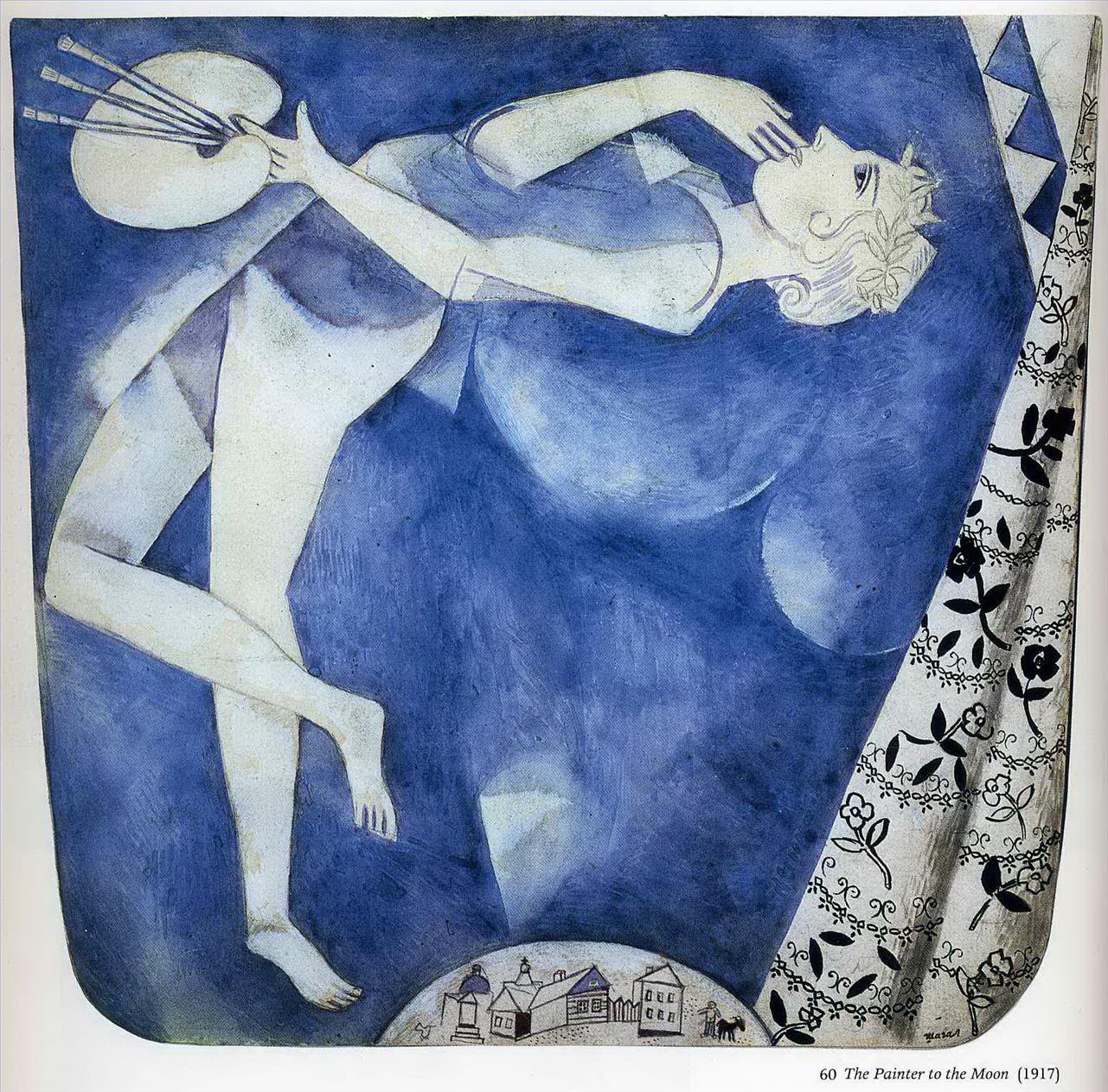 Le peintre à la lune contemporain Marc Chagall Peintures à l'huile